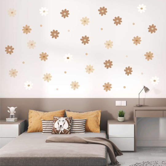 Αυτοκόλλητο τοίχου Boho daisies (24 τεμ) 1278987