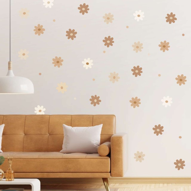 Αυτοκόλλητο τοίχου Boho daisies (24 τεμ) 1278987-1