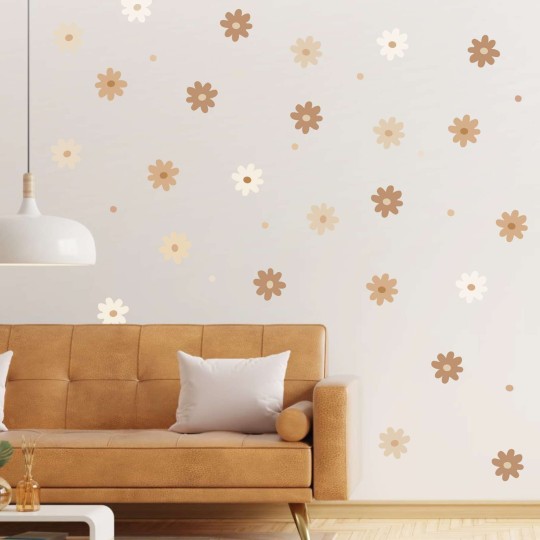 Αυτοκόλλητο τοίχου Boho daisies (24 τεμ) 1278987-1