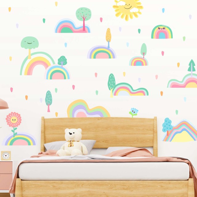Αυτοκόλλητο τοίχου Pastel rainbow hills 1278796
