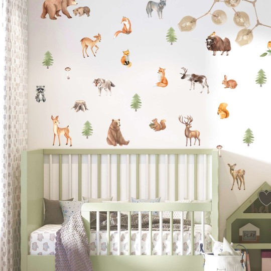 Παιδικά αυτοκολλητα τοιχου - Ζωάκια του δάσους (36 ΤΕΜ) 1278970