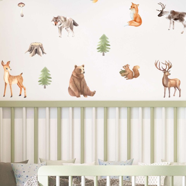 Παιδικά αυτοκολλητα τοιχου - Ζωάκια του δάσους (36 ΤΕΜ) 1278970-0