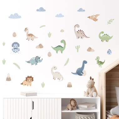 Αυτοκόλλητο τοίχου παιδικό  -  Δεινόσαυροι 1278759