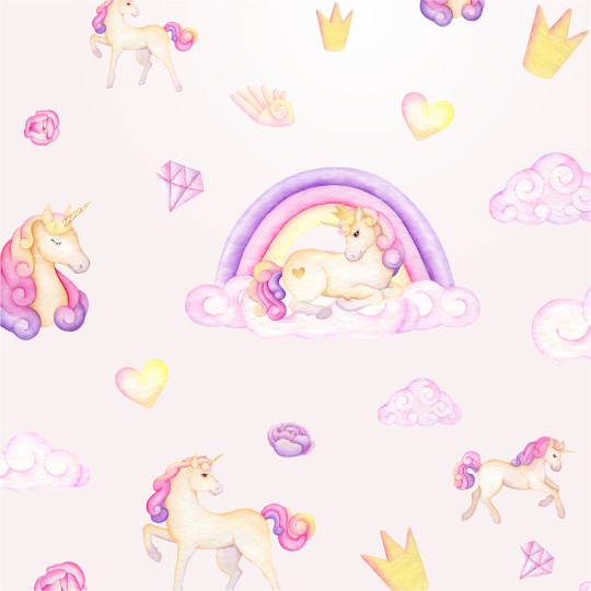 Παιδικά Αυτοκόλλητα τοίχου Pastel Unicorns (50 τεμ) 1278768